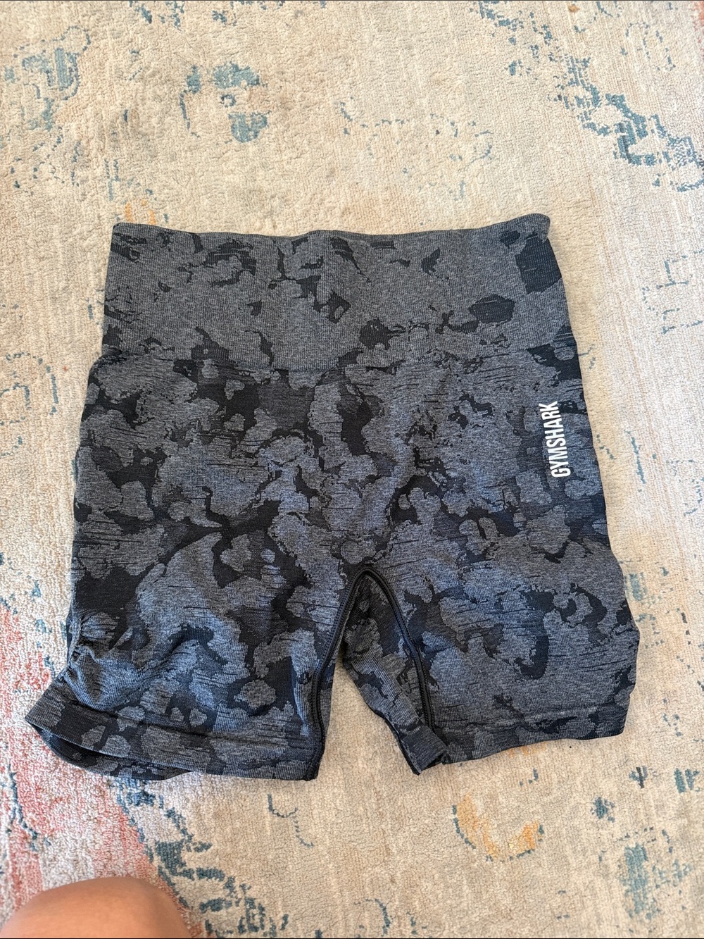 Gymshark Black & Charcoal Camo Seamless Bike Shorts
